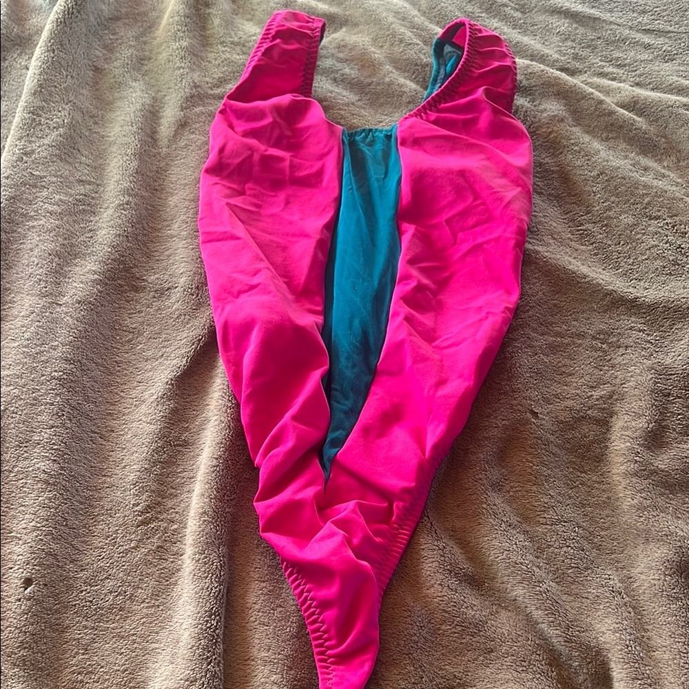 Sexy Pink and Blue Bodysuite
